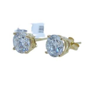 2.16 CTW Lab‑Grown Diamond Stud Earrings 14K Yellow Gold F VS2 NWT